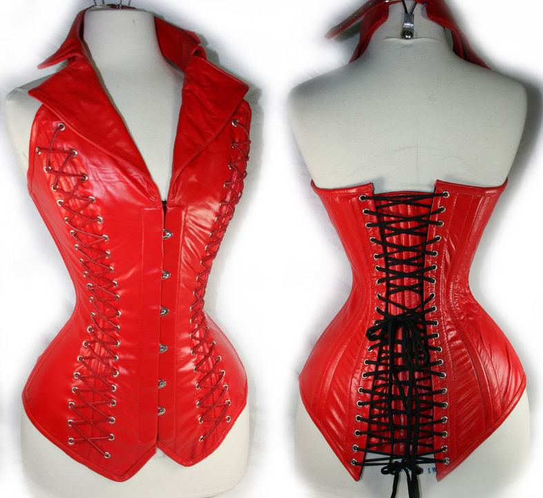 Vest Leather Corset Red